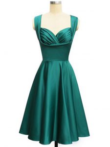 Straps Sleeveless Lace Up Court Dresses for Sweet 16 Teal Taffeta