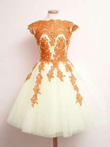 Edgy Sleeveless Lace Up Mini Length Appliques Quinceanera Court of Honor Dress
