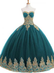 Custom Made Sleeveless Appliques Lace Up Sweet 16 Dresses
