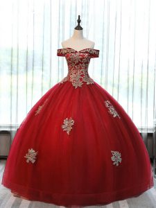 Artistic Wine Red Sleeveless Floor Length Beading and Appliques Lace Up 15th Birthday Dress