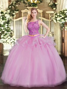 Free and Easy Lilac Sleeveless Beading Floor Length Party Dress
