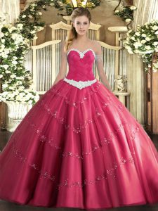 Simple Sleeveless Appliques Lace Up Sweet 16 Dresses