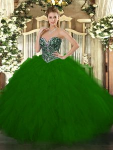 Admirable Floor Length Ball Gowns Sleeveless Green Sweet 16 Dress Lace Up