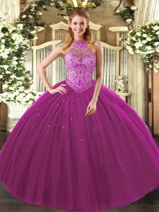 Deluxe Sleeveless Lace Up Floor Length Beading and Embroidery Sweet 16 Quinceanera Dress