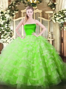 Spectacular Sleeveless Ruffled Layers Floor Length Sweet 16 Dress