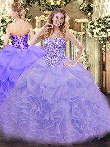 Stunning Sleeveless Lace Up Floor Length Appliques and Ruffles Party Dresses