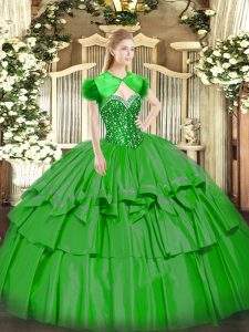 Sumptuous Floor Length Ball Gowns Sleeveless Green Ball Gown Prom Dress Lace Up