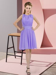 Sequins Quinceanera Court Dresses Lavender Zipper Sleeveless Knee Length