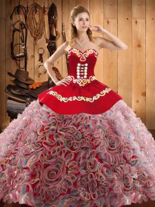 Luxurious With Train Ball Gowns Sleeveless Multi-color Quinceanera Gowns Sweep Train Lace Up