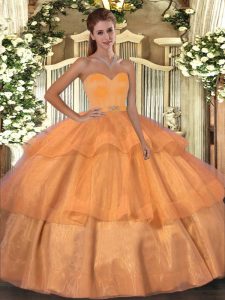 Traditional Sleeveless Lace Up Floor Length Beading and Ruffled Layers Quinceanera Dress