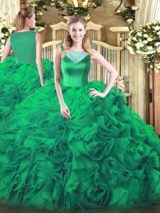 Stylish Turquoise Sleeveless Beading Floor Length Ball Gown Prom Dress