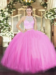 Sleeveless Zipper Floor Length Lace Sweet 16 Dresses
