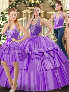 Elegant Floor Length Eggplant Purple Ball Gown Prom Dress Straps Sleeveless Lace Up