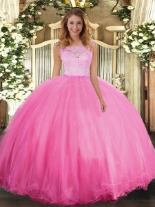 Cheap Scoop Sleeveless Tulle Sweet 16 Dress Lace Clasp Handle