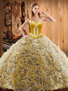 Flirting With Train Multi-color Quinceanera Gowns Sweetheart Sleeveless Sweep Train Lace Up