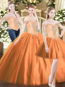 Customized Sleeveless Beading Lace Up 15 Quinceanera Dress