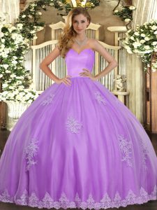Cheap Sweetheart Sleeveless Lace Up Vestidos de Quinceanera Lavender Tulle