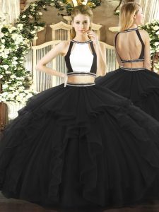 Fantastic Sleeveless Backless Floor Length Ruffled Layers Quince Ball Gowns