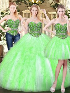 Superior Floor Length Ball Gowns Sleeveless 15 Quinceanera Dress Lace Up