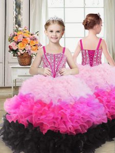 Floor Length Ball Gowns Sleeveless Multi-color Little Girls Pageant Dress Wholesale Lace Up