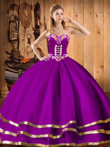 On Sale Organza Sleeveless Floor Length Sweet 16 Dresses and Embroidery