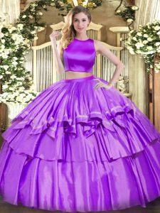 Spectacular Sleeveless Ruffled Layers Criss Cross Ball Gown Prom Dress