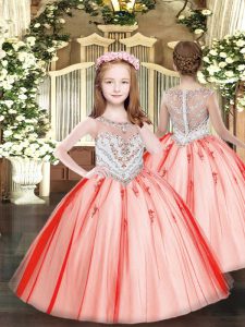 Sleeveless Beading and Appliques Zipper Pageant Gowns