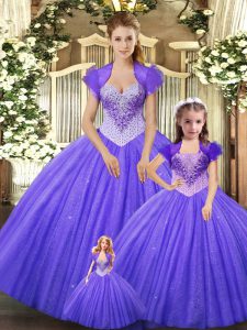 Extravagant Sleeveless Lace Up Floor Length Beading Sweet 16 Quinceanera Dress