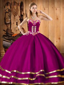 Luxury Sleeveless Embroidery and Ruffles Lace Up Ball Gown Prom Dress