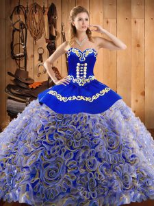 With Train Ball Gowns Sleeveless Multi-color Quinceanera Gown Sweep Train Lace Up