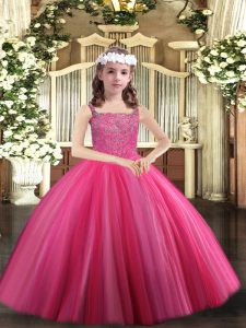 Sleeveless Lace Up Floor Length Beading Winning Pageant Gowns