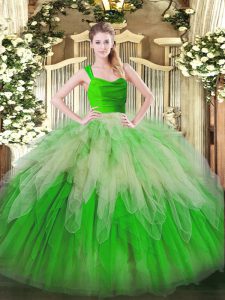 Gorgeous Sleeveless Zipper Floor Length Ruffles Sweet 16 Dresses