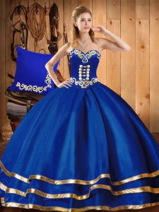 Latest Sweetheart Sleeveless Organza Sweet 16 Dresses Embroidery Lace Up