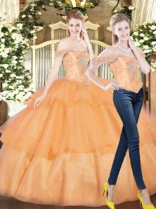 Sleeveless Lace Up Floor Length Beading and Ruffled Layers Quinceanera Dresses