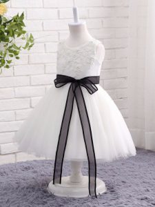 Great Mini Length Ball Gowns Sleeveless White Glitz Pageant Dress Zipper