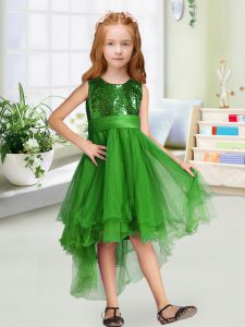 Sleeveless Sequins and Bowknot Zipper Pageant Dress Toddler