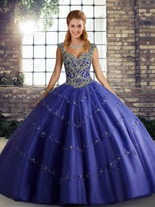Superior Sleeveless Beading and Appliques Lace Up Sweet 16 Dress