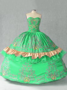 Sophisticated Green Sleeveless Organza Lace Up Sweet 16 Dress for Sweet 16 and Quinceanera