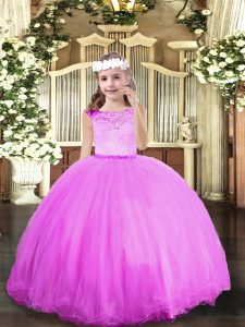 Best Lilac Sleeveless Tulle Zipper Child Pageant Dress