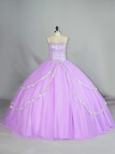 Sleeveless Lace Up Appliques Sweet 16 Quinceanera Dress