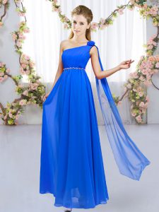 Exquisite Floor Length Empire Sleeveless Royal Blue Quinceanera Court Dresses Lace Up