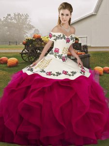 Sophisticated Floor Length Ball Gowns Sleeveless Fuchsia Sweet 16 Quinceanera Dress Lace Up