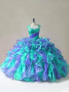 Hot Selling Floor Length Ball Gowns Sleeveless Multi-color 15th Birthday Dress Zipper