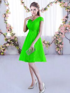 Hot Sale Cap Sleeves Mini Length Lace Lace Up Dama Dress with