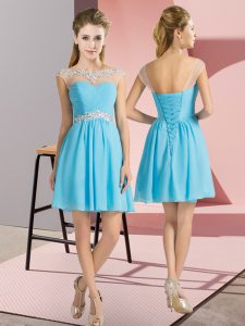 Unique Cap Sleeves Beading Lace Up Court Dresses for Sweet 16