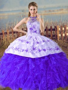 Ball Gowns Sleeveless Blue Quince Ball Gowns Court Train Lace Up