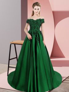 Fantastic Dark Green Sleeveless Lace Zipper Quinceanera Dress