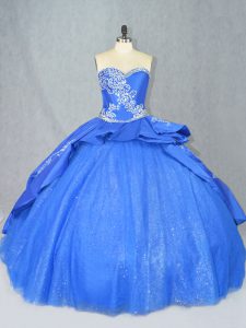 Nice Sleeveless Court Train Lace Up Beading and Embroidery Vestidos de Quinceanera