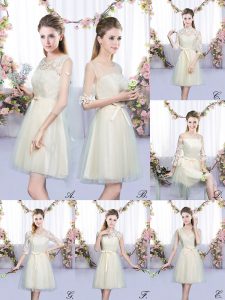 Popular Scoop Sleeveless Tulle Court Dresses for Sweet 16 Lace and Bowknot Lace Up