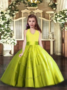 Low Price Sleeveless Beading Lace Up Pageant Dress for Girls